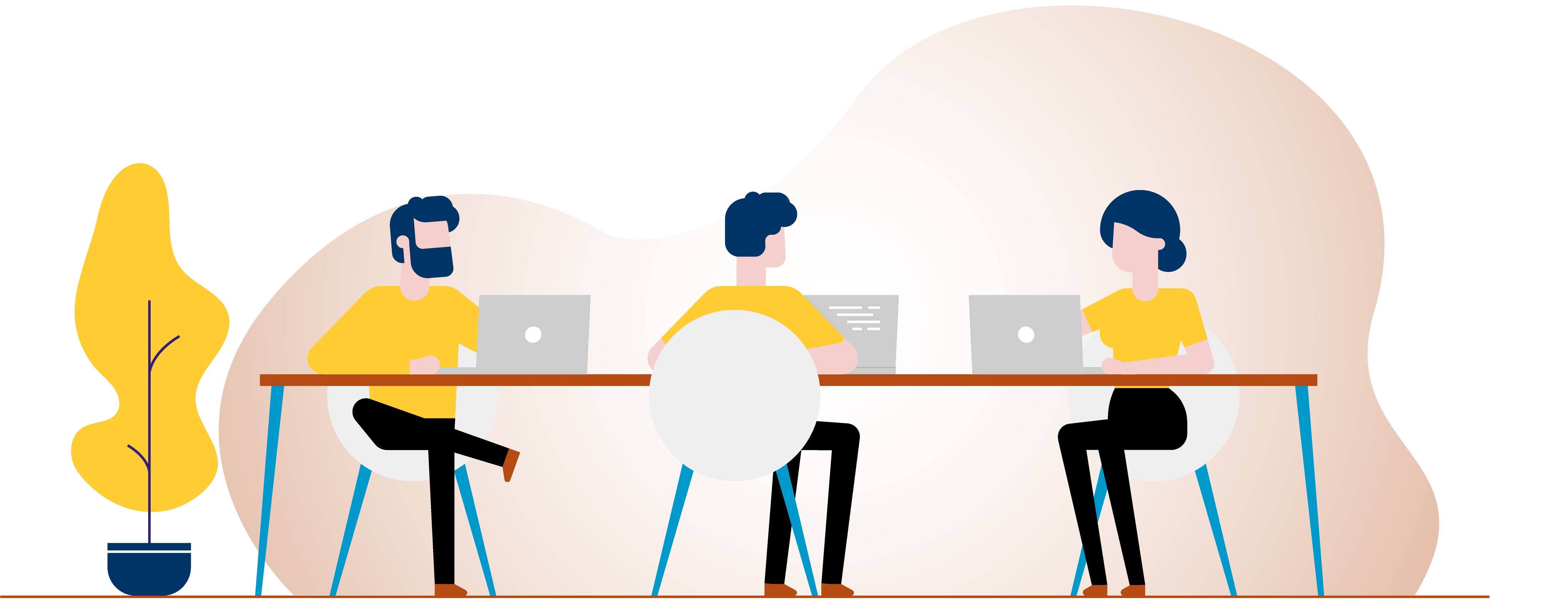 people working
